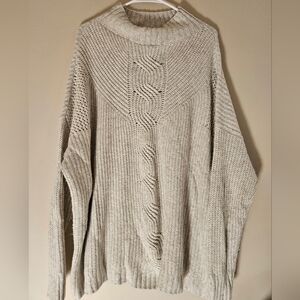 Maurices Cable Knit Cowl Neck Sweater - Beige